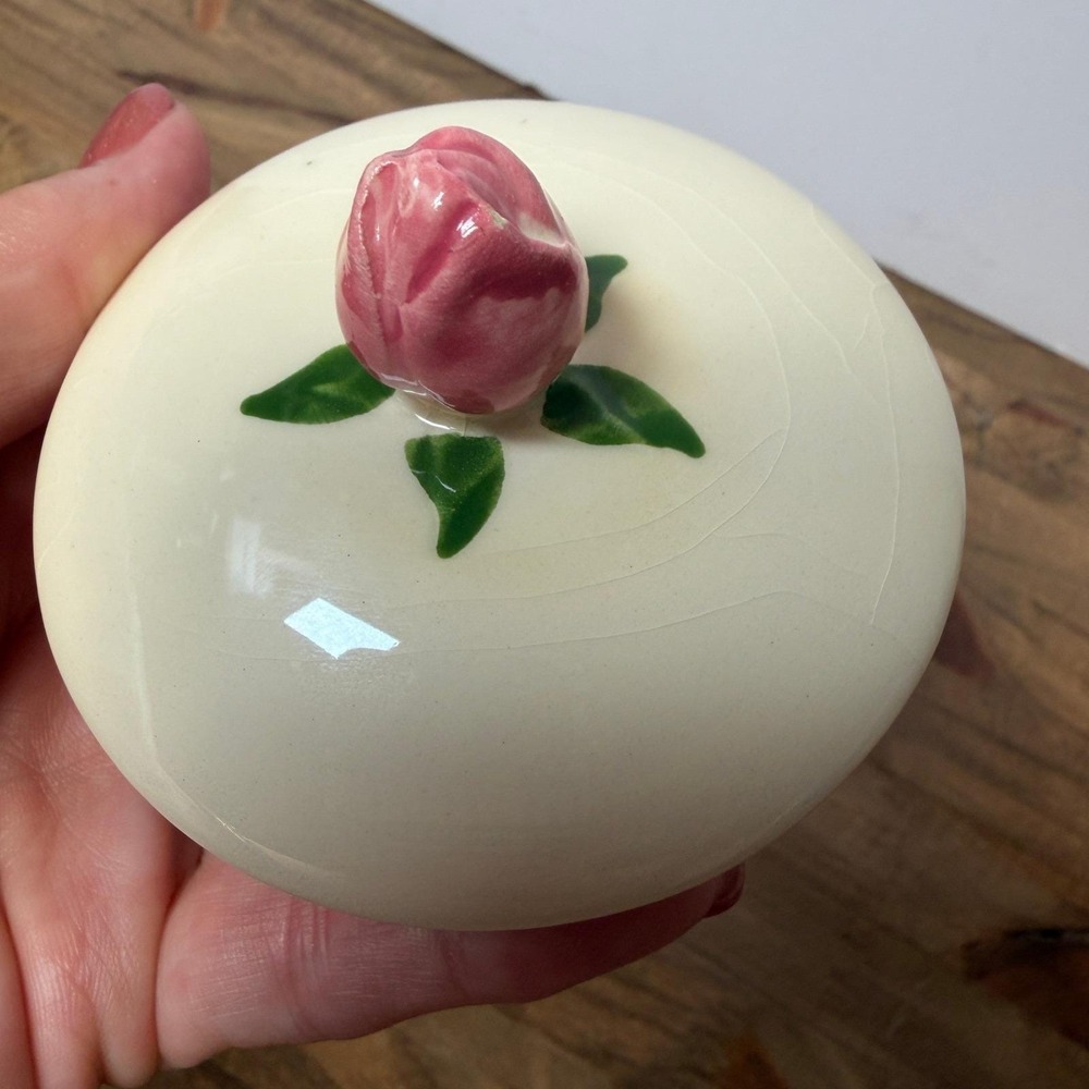 Franciscan Desert Rose Coffee Pot W/ Lid USA Pink Roses Green Handle Pottery Vtg - Picture 13 of 15